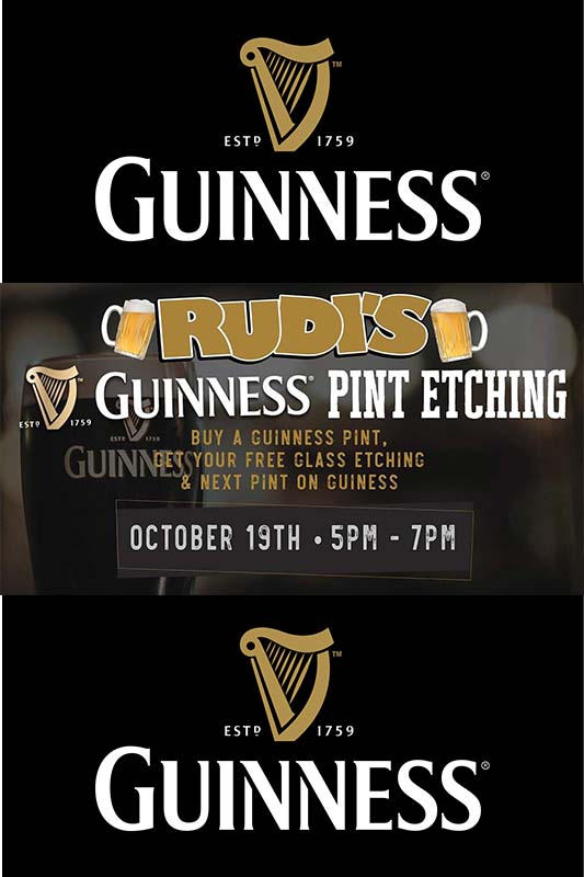 Rudi's Guinness Pint Etching Event