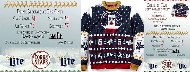 Corks & Taps Miller Lite Ugly Sweater Party